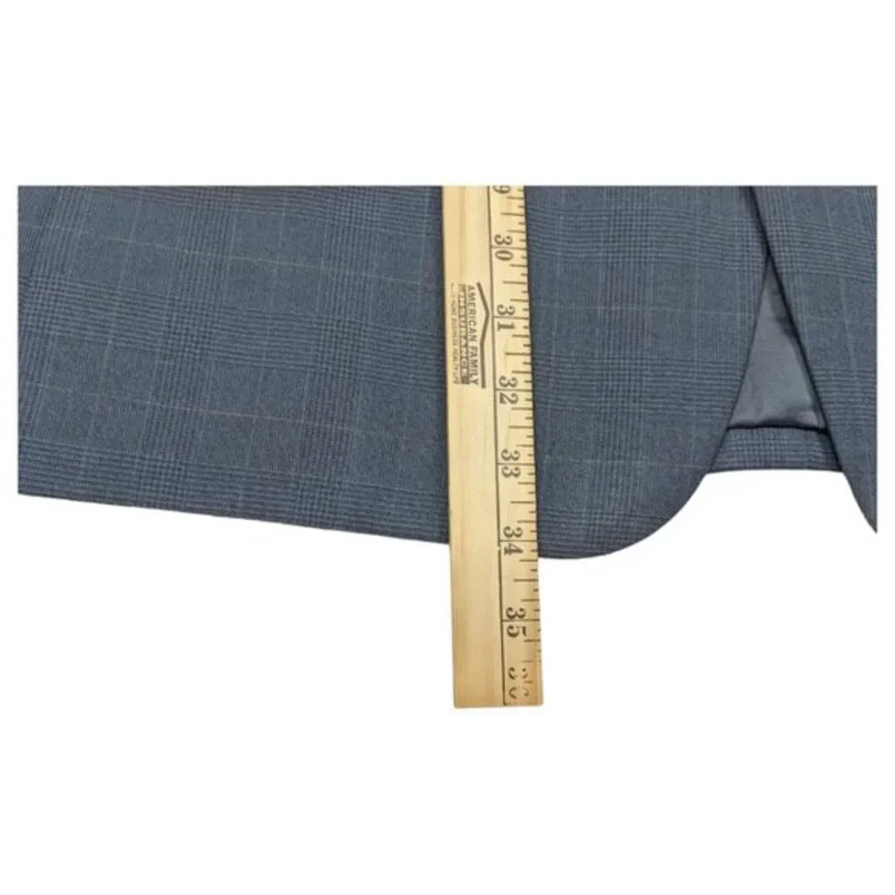 Pierre Balmain Paris Marseille Gray‎ Plaid Suit Jacket Single-breasted 46L